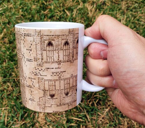 Caneca Branca Personalizado Mapa do Maroto Harry Potter