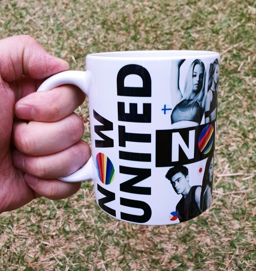 Caneca Branca Personalizada Grupo Musical Global Now United