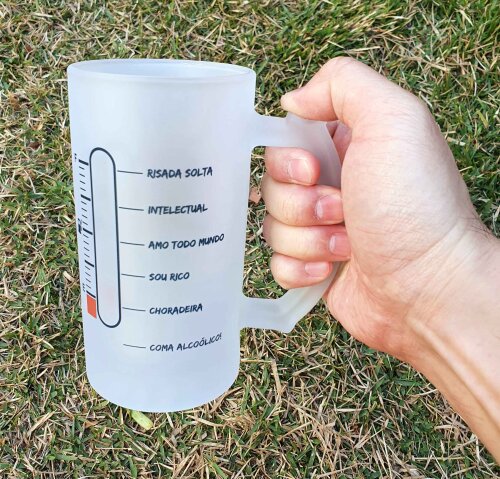 Caneca Vidro Jateado Chopp / Cerveja Rei Reinado King
