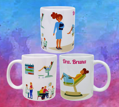 Caneca Branca Personalizada Ginecologista Ginecologia