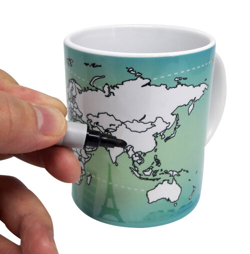 Caneca Branca Presente Interativa Viagem Países Que Visitei
