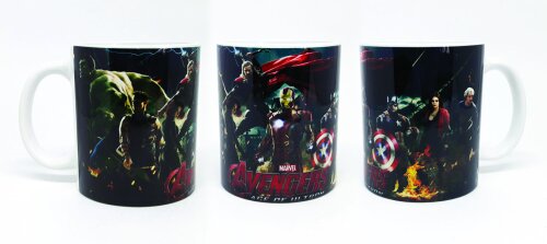 Caneca Branca Presente Aniversário Heróis Vingadores Marvel