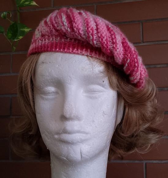 Boina Welting Rosa e Branco
