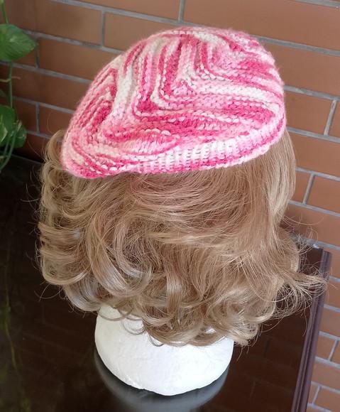 Boina Welting Rosa e Branco
