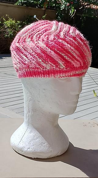 Boina Welting Rosa e Branco