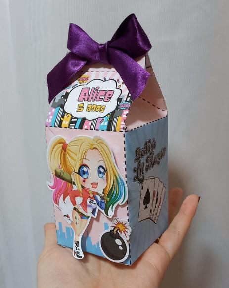 Arte Digital Caixa Milk Arlequina Cute