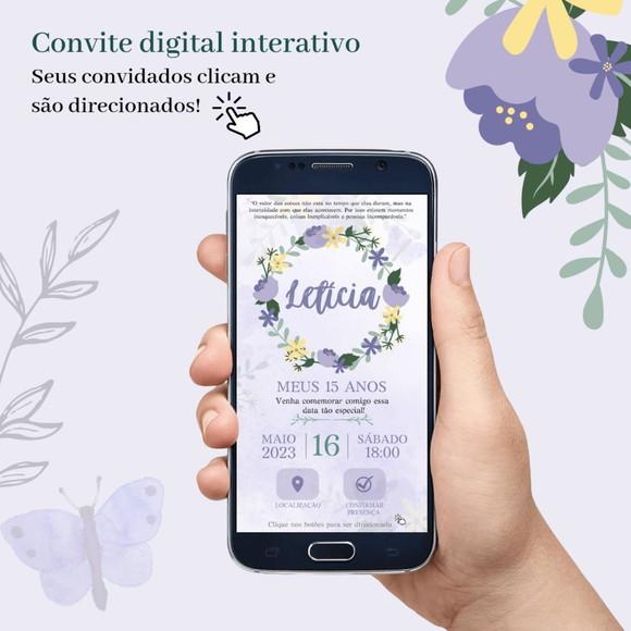 Convite 15 Anos Interativo Lilás