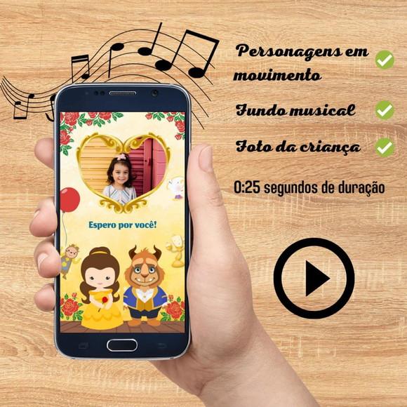 Convite Animado A Bela E A Fera Cute (com Foto)