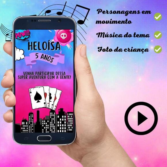 Convite Animado Arlequina Cute (com Foto)