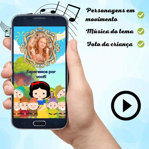 Convite Animado Branca De Neve Cute (com Foto)