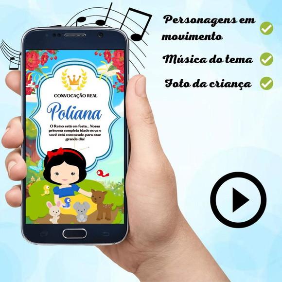Convite Animado Branca De Neve Cute (com Foto)