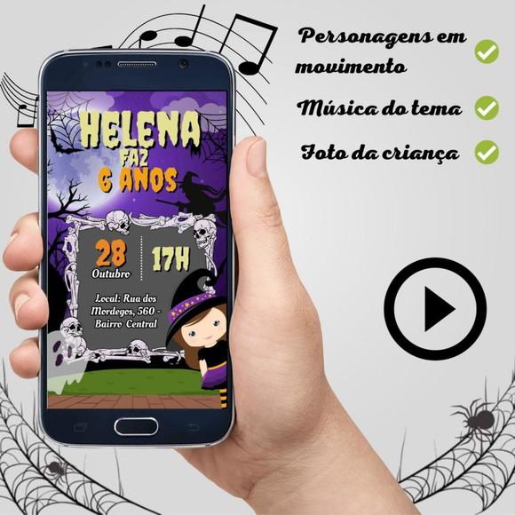 Convite Animado Halloween Cute (com Foto)