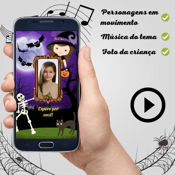 Convite Animado Halloween Cute (com Foto)