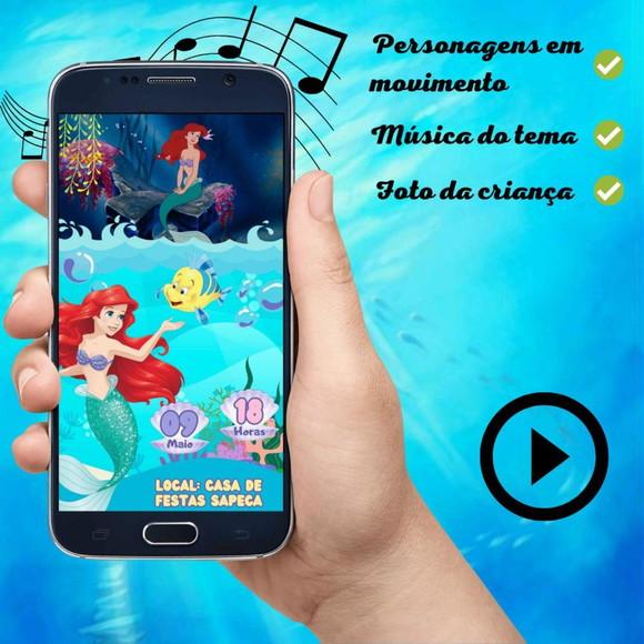 Convite Animado Pequena Sereia (com Foto)