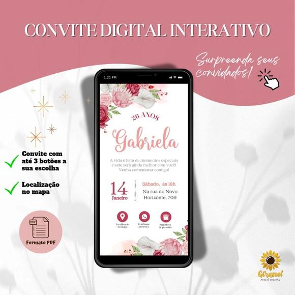 Convite Aniversário Interativo Boho