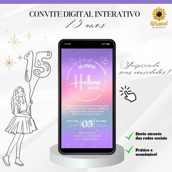 Convite Digital 15 Anos Colorido