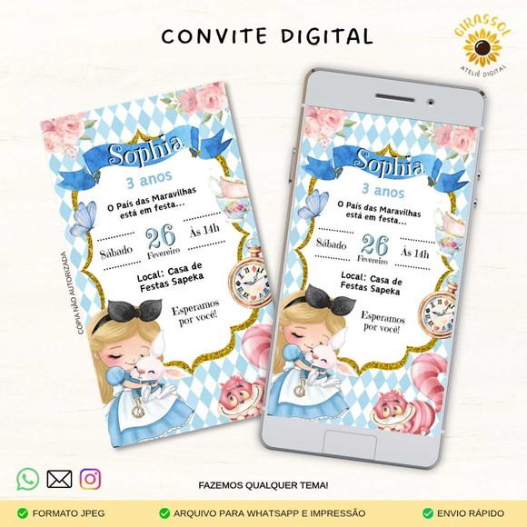 Convite Digital Alice no País das Maravilhas 2