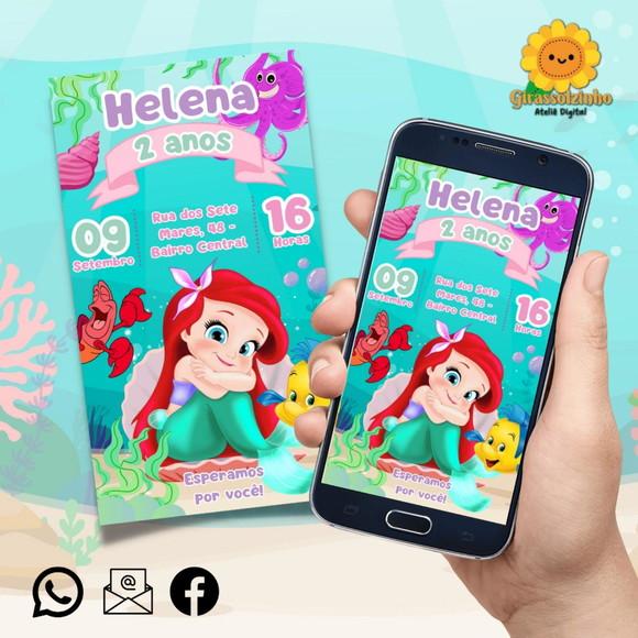 Convite Digital Ariel Baby/ Cute