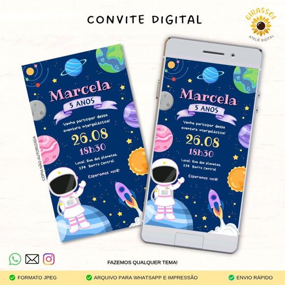 Convite Digital Astronauta Menina 2