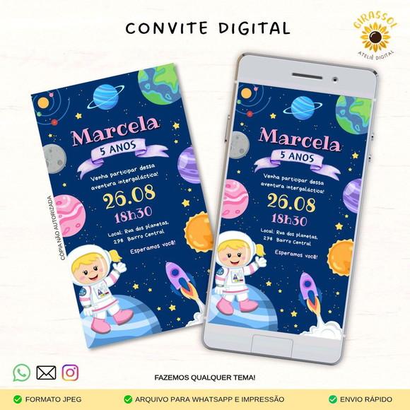 Convite Digital Astronauta Menina 2