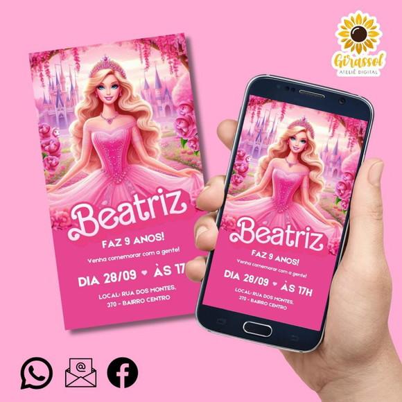 Convite Digital Barbie Princesa