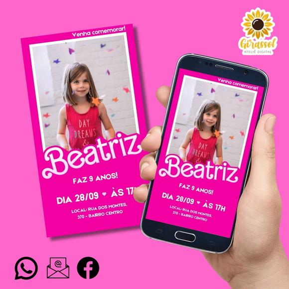 Convite Digital Barbie (caixa)