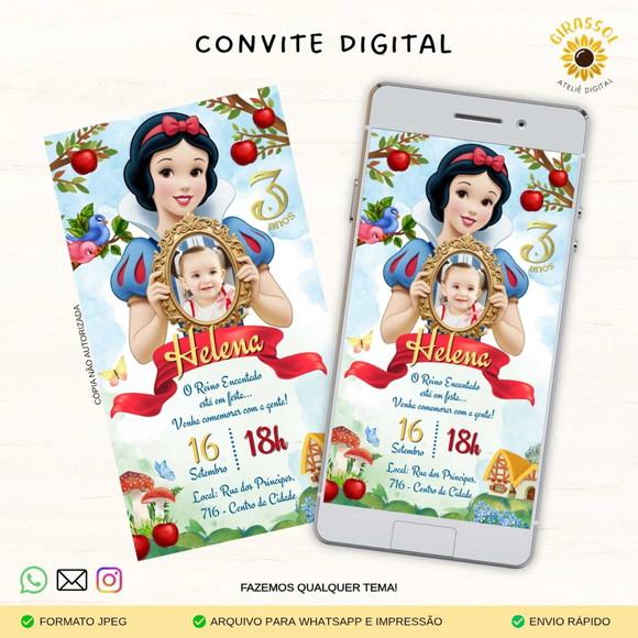 Convite Digital Branca de Neve (com Foto)