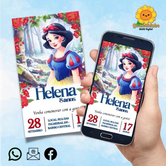 Convite Digital Branca de Neve