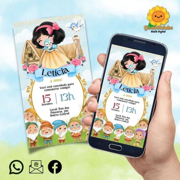Convite Digital Branca de Neve Baby 2