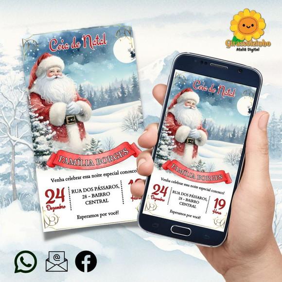 Convite Digital Ceia de Natal Papai Noel