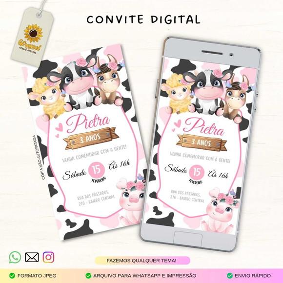 Convite Digital Fazendinha Rosa 2