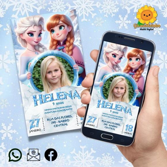 Convite Digital Frozen (com Foto)