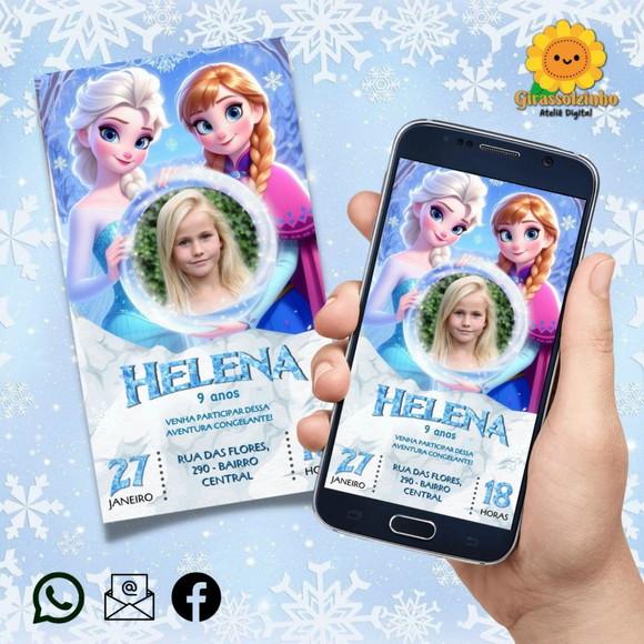 Convite Digital Frozen (com Foto)
