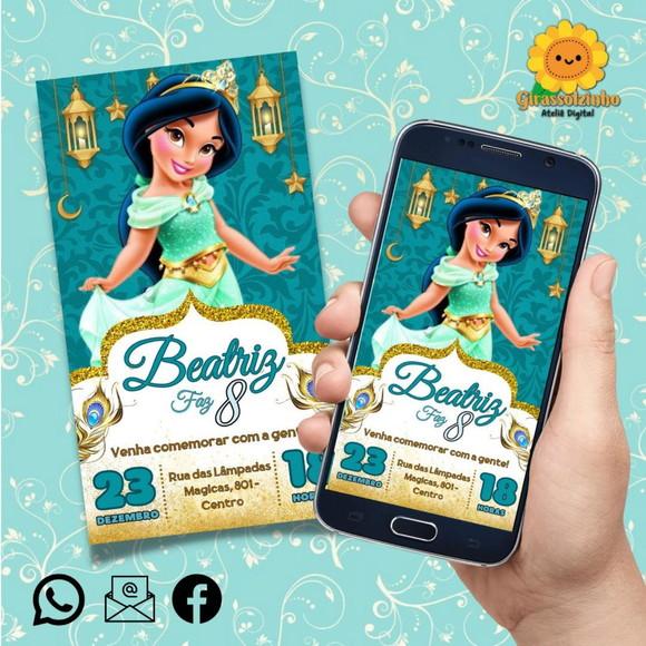 Convite Digital Jasmine Baby/ Cute
