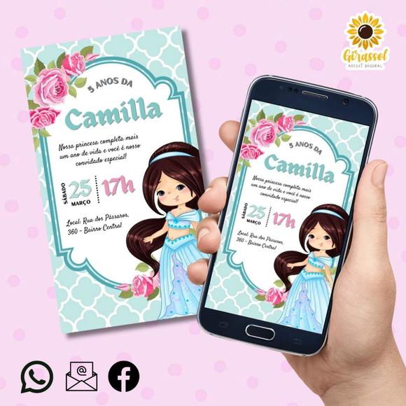 Convite Digital Jasmine Baby/ Cute 3