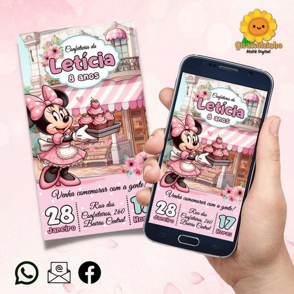 Convite Digital Minnie Confeiteira