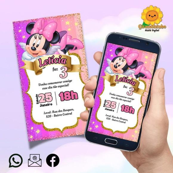Convite Digital Minnie Rosa 3