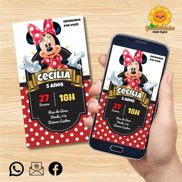Convite Digital Minnie Vermelha 2