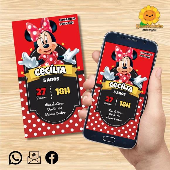 Convite Digital Minnie Vermelha 2