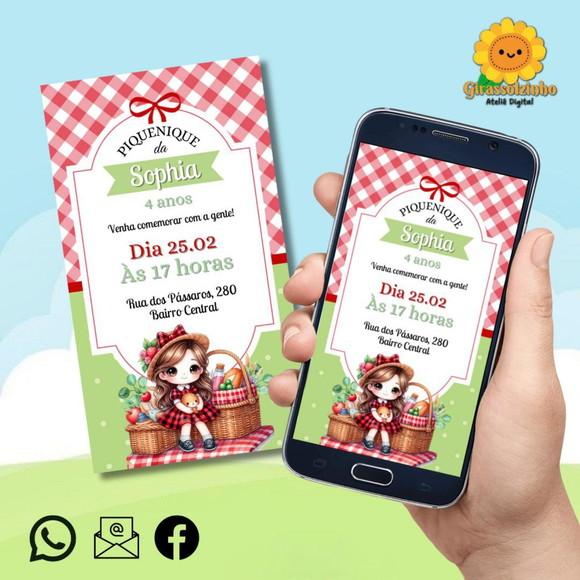 Convite Digital Picnic Menina