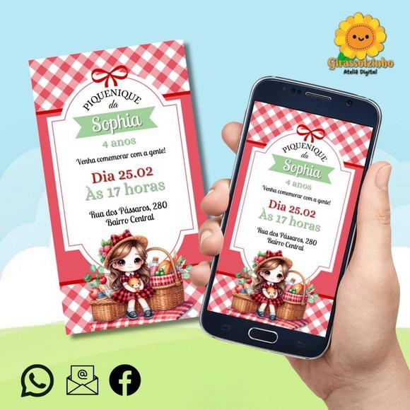 Convite Digital Picnic Menina