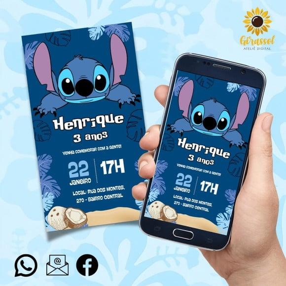 Convite Digital Stitch (menino)