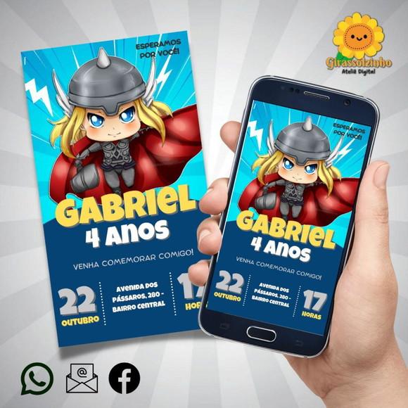 Convite Digital Thor Cute/baby