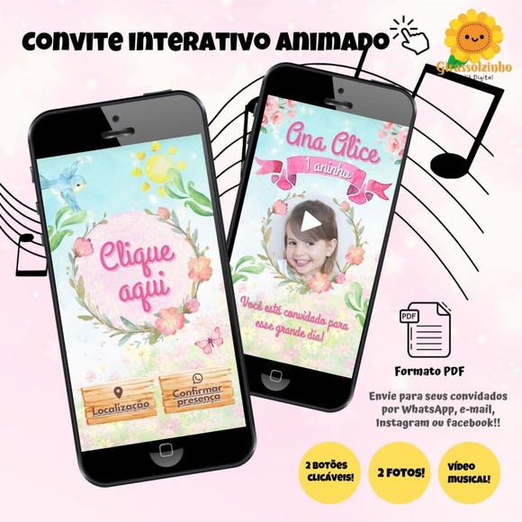 Convite Interativo Animado Jardim das Fadas