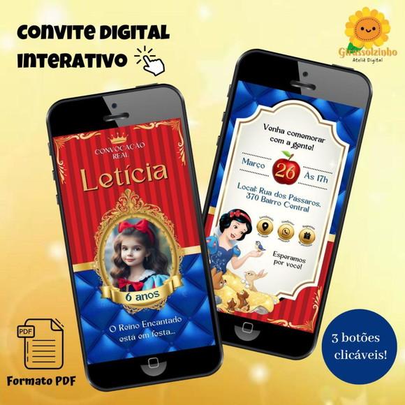 Convite Interativo Branca de Neve Luxo (com Foto)2