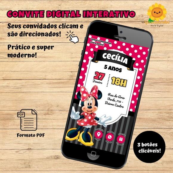 Convite Interativo Minnie Vermelha 2