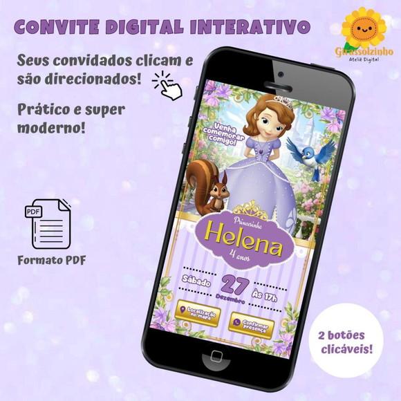 Convite Interativo Princesa Sofia