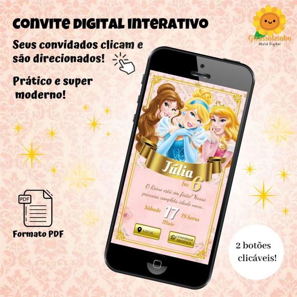 Convite Interativo Princesas