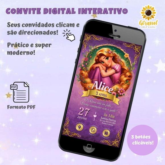 Convite Interativo Rapunzel (enrolados) 3