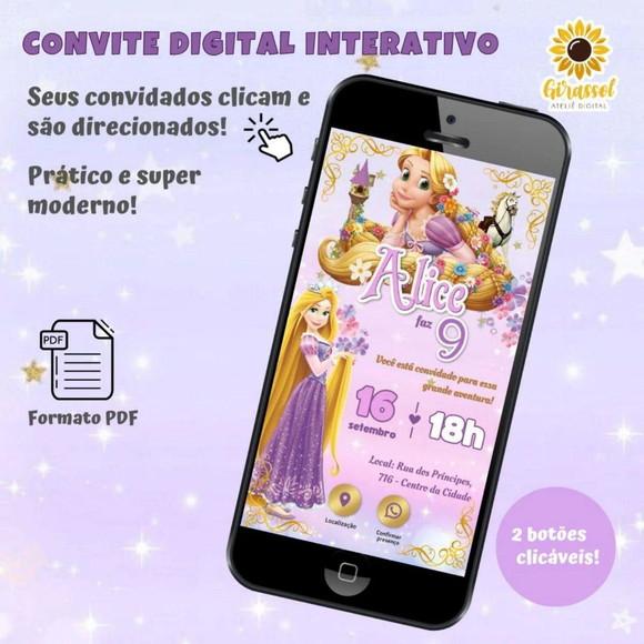 Convite Interativo Rapunzel (enrolados)